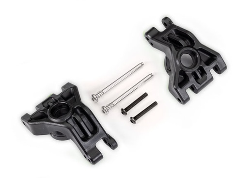 [ TRX-9050 ] Traxxas Carriers, stub axle, rear, extreme heavy duty, black (left & right)/ 3x41mm hinge pins (2)/ 3x20mm BCS (2) (for use with #9080 upgrade kit) TRX9050