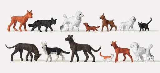 [ PRE0212582 ] Preiser dogs and cats 1/87  HO