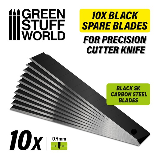 [ GSW3332 ] Green stuff world 10x Black spare blades 9mm