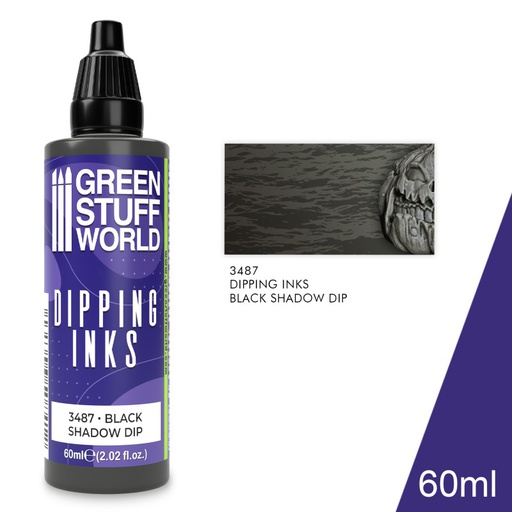 [ GSW3487 ] Green stuff world Dipping ink 60 ml - BLACK GREEN STONE DIP