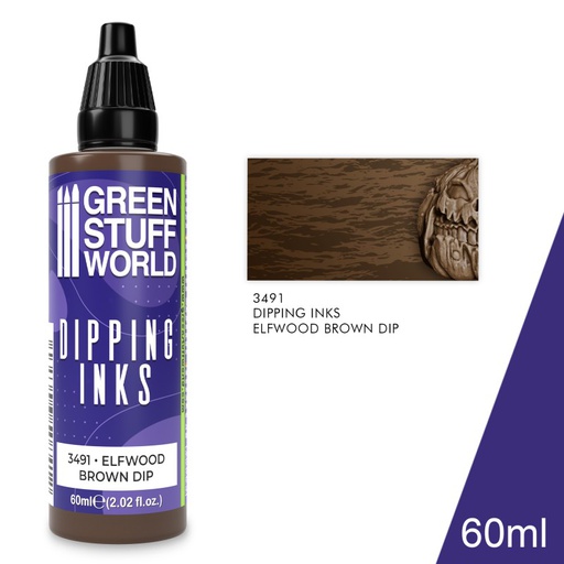 [ GSW3491 ] Green stuff world Dipping ink 60 ml - ELFWOOD BROWN DIP
