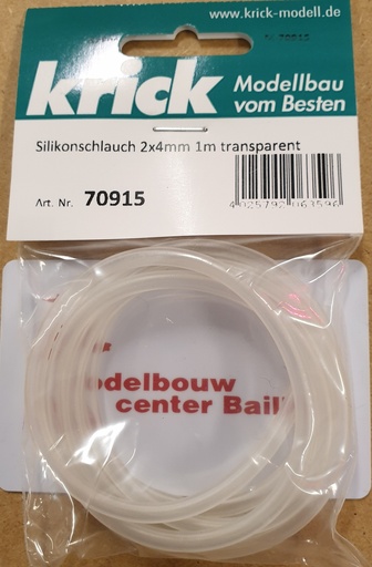[ KR70915 ] Siliconedarm 2x4 mm - 1m - Transparant