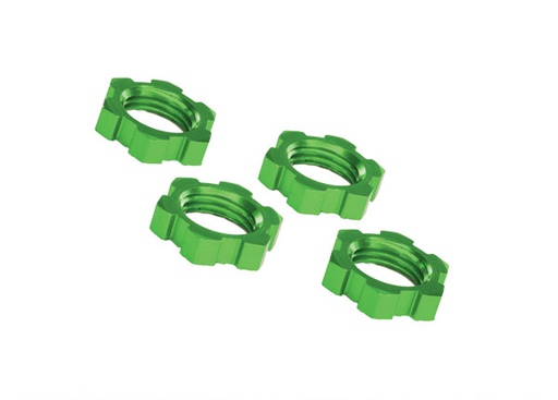 [ TRX-7758G ] Traxxas Wheel nuts, splined, 17mm, serrated (green-anodized) (4) - TRX7758G