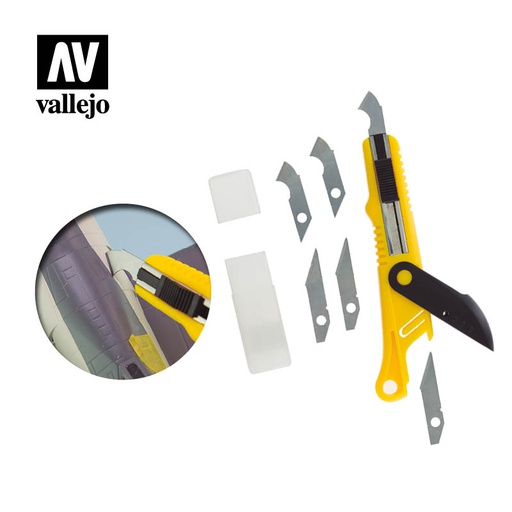 [ VALT06012 ] Vallejo Plastic Cutter Scriber Tool &amp; 5 Spare Blades