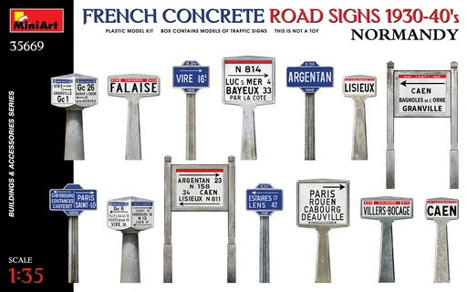 [ MINIART35669 ] Miniart French Concrete Road Signs 1930-40's Normandy 1/35