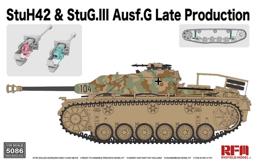 [ RFM5086 ] Ryefield model Stuh &amp; Stug.III Ausf.G late production  WWII 1/35