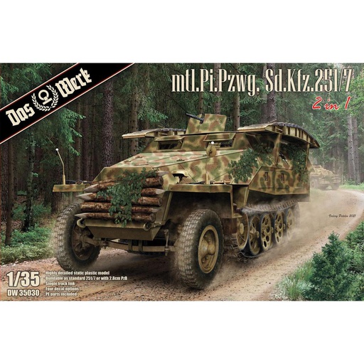 [ DW35030 ] Das werk German WW2 armored halftrackmtl.Pi.Pzwg. Sd.Kfz.251/7  1/35