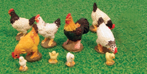 [ SADD017 ] Streets Ahead Dollshouse Kippen, hanen en kuikens 13 stuks