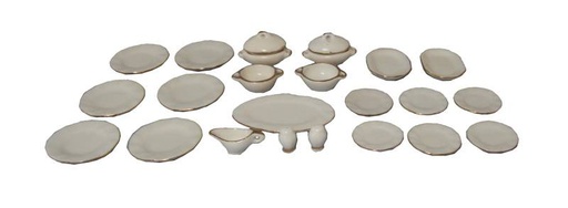 [ SADD2194 ] Streets Ahead Dollshouse Witte Eetset