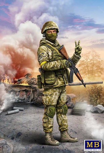 [ MB24085 ] Masterbox Russian-Ukrainian war series, kit n°1 ukrainian soldier, defence of Kyiv, march 2022  1/24