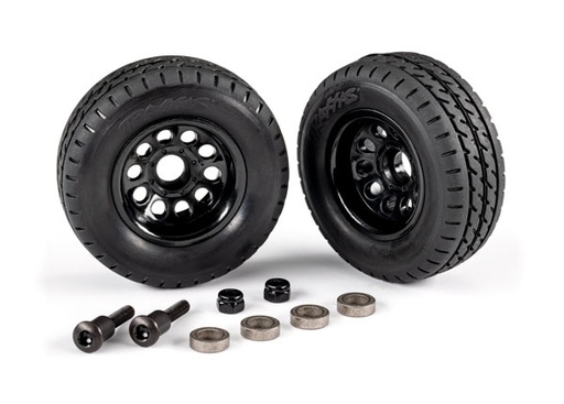 [ TRX-9797 ] Traxxas Trailer wheels (2)/ tires (2)/ mounting hardware - trx9797