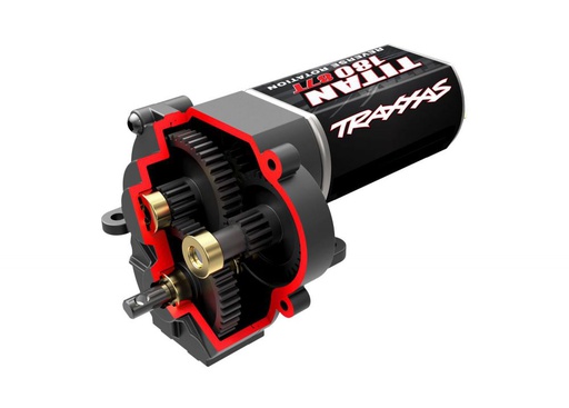 [ TRX-9791R ] Traxxas Transmission, complete (low range (crawl) gearing) (40.3:1 reduction ratio) (includes Titan 87T motor) - trx9791r