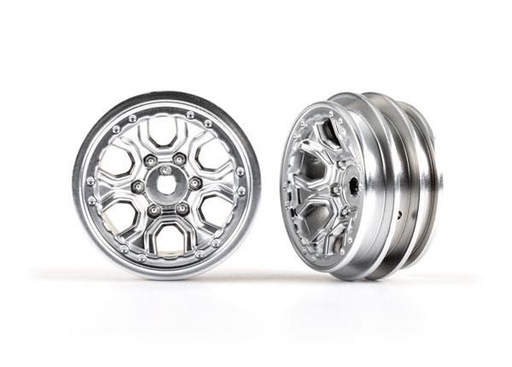 [ TRX-9770-satin ] Traxxas Wheels, 1.0 (statin chrome) (2) - trx9770-satin