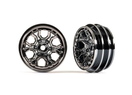 [ TRX-9770-blkcr ] Traxxas Wheels, 1.0 (black chrome) (2) - trx9770-blkcr