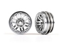 [ TRX-9768-Satin ] Traxxas Wheels, 1.0 (satin chrome) (2) - trx9768-satin
