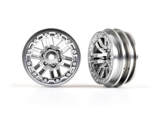 [ TRX-9768-Satin ] Traxxas Wheels, 1.0 (satin chrome) (2) - trx9768-satin