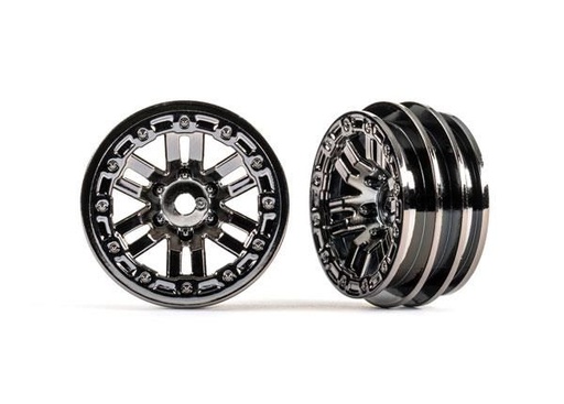 [ TRX-9768-blkcr ] Traxxas Wheels, 1.0 (black chrome) (2) - trx9768-blkcr