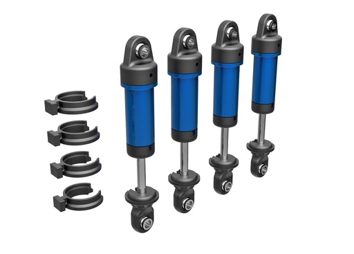 [ TRX-9764-BLUE ] Traxxas Shocks, GTM, 6061-T6 aluminum (blue-anodized) (fully assembled w/o springs) (4) - trx9764-blue