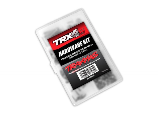 [ TRX-9746 ] Traxxas Hardware kit, complete (contains all hardware used on 1/18-scale Ford Bronco or Land Rover Defender) (includes clear plastic storage container) - trx9746
