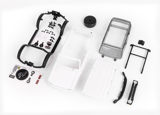 [ TRX-9711 ] Traxxas  Body, Ford Bronco, complete (unassembled) (white, requires painting) (includes grille, side mirrors, door handles, fender flares, windshield wipers, spare tire mount, & clipless mounting) (requires #9735 front & rear bumpers) - trx9711