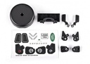 [ TRX-9720 ] Traxxas Grille/ mirrors, side (left & right)/ spare tire cover/ light retainers, body (front & rear, left & right)/ decal sheet (fits #9712 body) - trx9720