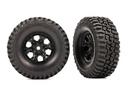 [ TRX-9774 ] Traxxas Tires & wheels, assembled (black 1.0 wheels, BFGoodrich Mud-Terrain T/A KM3 2.2x1.0 tires) (2) - trx9774