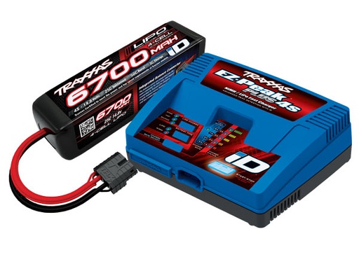 [ TRX-2998G ] Battery/charger completer pack (includes #2981 EZ-Peak Plus 4s iD charger (1), #2890X 6700mAh 14.8V 4-cell 25C LiPo battery (1)) - trx2998