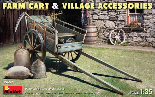 [ MINIART35657 ] Miniart Farm Cart & Village Accessories 1/35
