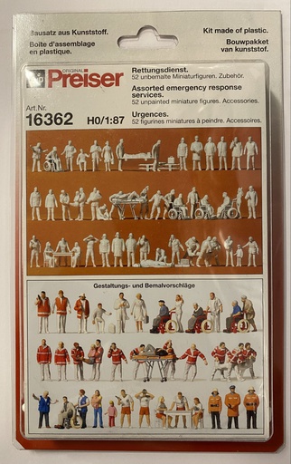 [ PRE16362 ] Preiser Hulpdiensten 52 figuren 1/87
