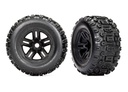 [ TRX-9672 ] Traxxas  Tires and wheels, assembled, glued (3.8" black wheels, Sledgehammer® tires, foam inserts) (2) - trx9672