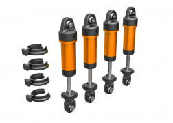 [ TRX-9764-ORNG ] Traxxas  Shocks, GTM, 6061-T6 aluminum (orange-anodized) (fully assembled w/o springs) (4) - TRX9764-orng