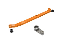 [ TRX-9748-ORNG ] Traxxas  Steering link, 6061-T6 aluminum (orange-anodized)/ servo horn, metal/ spacers (2)/ 3x6mm CCS (with threadlock) (1)/ 2.5x7mm SS (with threadlock) (1) - TRX9748-orng