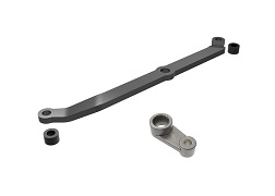 [ TRX-9748-GRAY ] Traxxas Steering link, 6061-T6 aluminum (dark titanium-anodized)/ servo horn, metal/ spacers (2)/ 3x6mm CCS (with threadlock) (1)/ 2.5x7mm SS (with threadlock) (1) - TRX9748-gray