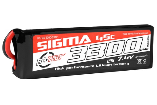 [ RC-G45-3300-2S1P ] LIPO - Sigma 45C - 3300mAh - 2S1P - 7.4V - XT60