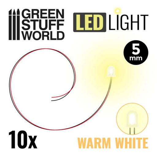 [ GSW3826 ] Green stuff world Warm White LED Lights - 5mm (10st)