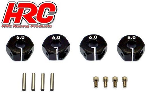 [ HRC1082BK6 ] Aluminium 12mm Hex Adapter 6mm Wide (4st)