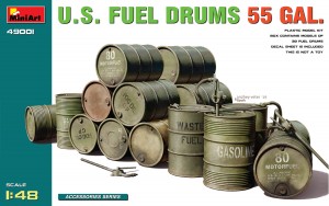 [ MINIART49001 ] Miniart U.S.Fuel Drums 55 Gal 1/48