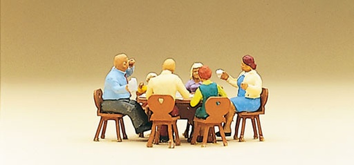 [ PRE10282 ] Preiser Familly in garden restaurant HO 1 /87