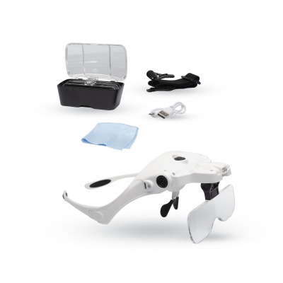 [ JRSHLC1780USB ] USB magnifier spectacles & headband/ vergrootglas & hoofdband