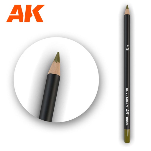 [ AK10006 ] Ak-interactive Weathering pencils Watercolor Pencil Olive Green