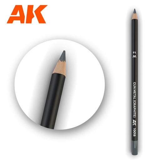 [ AK10018 ] Ak-interactive Weathering pencils Watercolor Pencil Gun Metal (Graphite) 