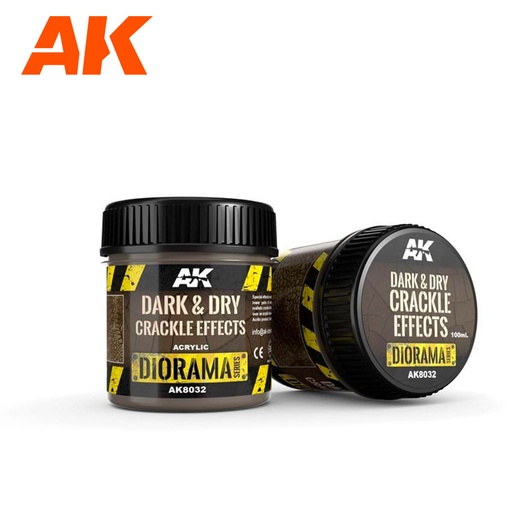 [ AK8032 ] Ak-interactive Dioramas DARK & DRY CRACKLE EFFECTS - 100ml (Acrylic)