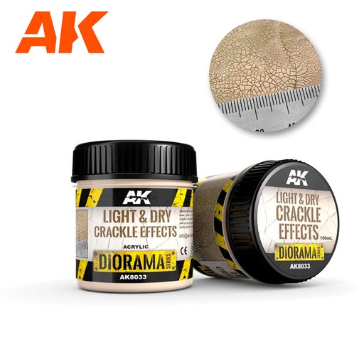 [ AK8033 ] Ak-interactive Dioramas LIGHT & DRY CRACKLE EFFECTS - 100ml (Acrylic)