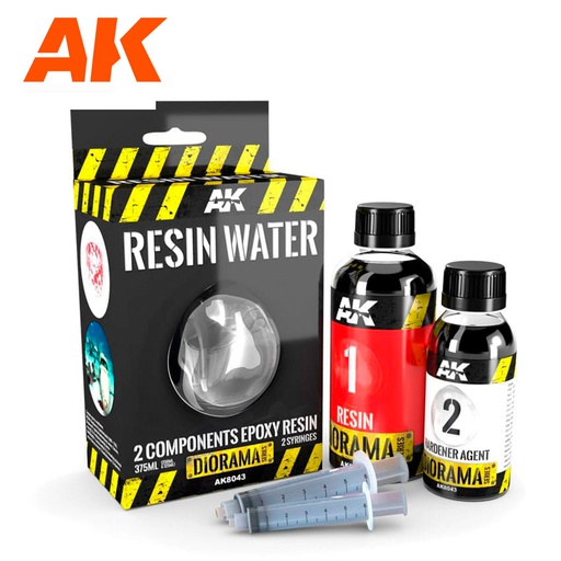 [ AK8043 ] Ak-interactive Dioramas RESIN WATER 2-COMPONENTS EPOXY RESIN - 375ml 