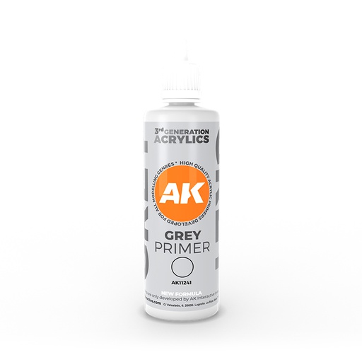 [ AK11241 ] Ak-interactive Acrylics 3GEN Grey Primer 100 ml 3GEN