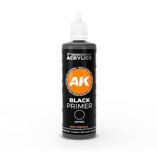 [ AK11242 ] Ak-interactive Acrylics 3GEN Black Primer 100 ml 3GEN