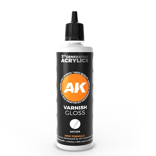 [ AK11239 ] Ak-interactive Acrylics 3GEN Gloss Varnish 100 ml 3GEN 100ml