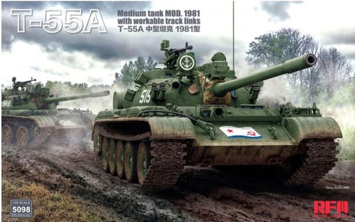 [ RFM5098 ] Ryefield model T-55A medium tank mod.1981 w/ workable track links 1/35
