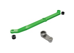 [ TRX-9748-GRN ] Traxxas  Steering link, 6061-T6 aluminum (Green-anodized)/ servo horn, metal/ spacers (2)/ 3x6mm CCS (with threadlock) (1)/ 2.5x7mm SS (with threadlock) (1) - TRX9748-GRN