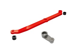 [ TRX-9748-RED ] Traxxas  Steering link, 6061-T6 aluminum (Red-anodized)/ servo horn, metal/ spacers (2)/ 3x6mm CCS (with threadlock) (1)/ 2.5x7mm SS (with threadlock) (1) - TRX9748-RED